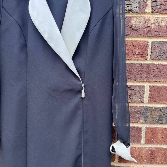 E.‎ Morgan Sheath Dress Cocktail Party Evening Black White Size 8 - Picture 4 of 5